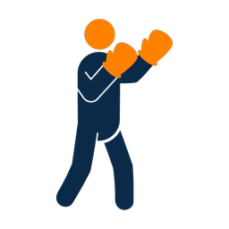 Boxing 2 colored clipart, Round style
