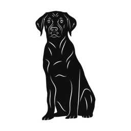 Labrador retriever silhouette, Promax style
