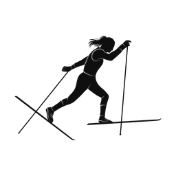 Cross country skiing silhouette, Promax style