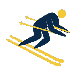 Downhill skiing 2 colored clipart, Strike style