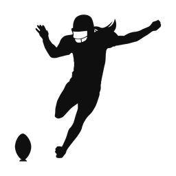 Football kicker silhouette, Classic style