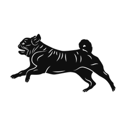 Pug silhouette, Promax style
