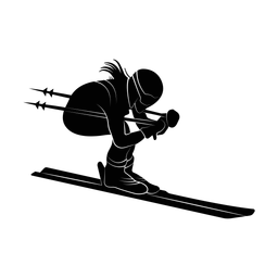 Downhill skiing silhouette, Promax style