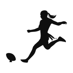 Flag football kicker silhouette, Classic style