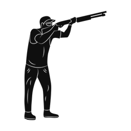 Skeet shooting silhouette, Promax style