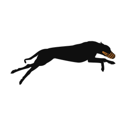 Dog racing 2 colored clipart, Motion style