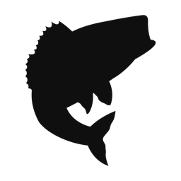 Striped bass silhouette, Classic style