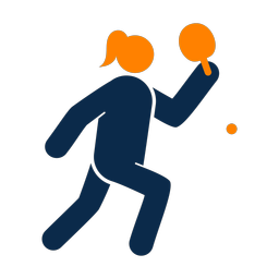 Table tennis 2 colored clipart, Round style