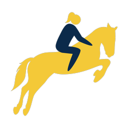 Horse jumping 2 colored clipart, Strike style