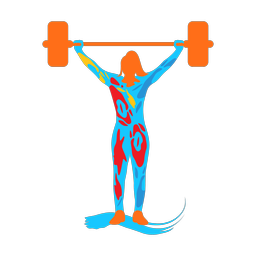 Powerlifting colorful clipart, Splash style