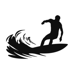 Surfing silhouette, Classic style