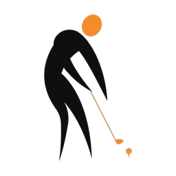 Golf 2 colored clipart, Motion style