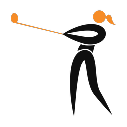 Golf 2 colored clipart, Motion style