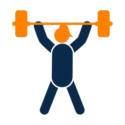 Powerlifting 2 colored clipart, Round style