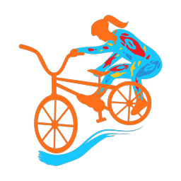 Bmx colorful clipart, Splash style
