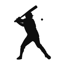 Baseball batter silhouette, Classic style