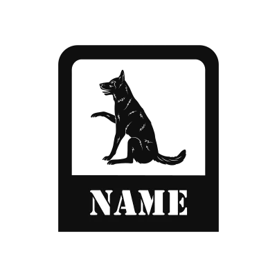 German Shepherd Classic Name Logo – Design 8