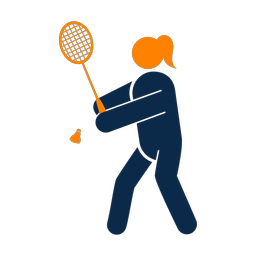 Badminton 2 colored clipart, Round style