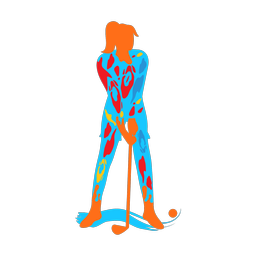 Golf colorful clipart, Splash style