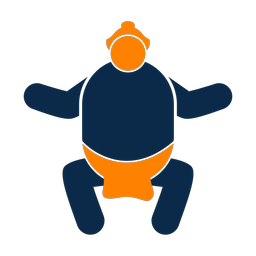 Sumo wrestling 2 colored clipart, Round style