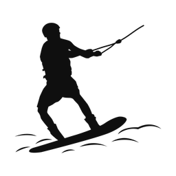 Water skiing silhouette, Classic style
