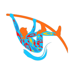 Pole vault colorful clipart, Splash style