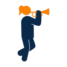 Trumpet 2 colored clipart, Round style