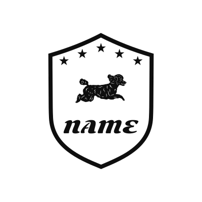Poodle Classic Name Logo – Design 12