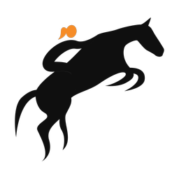 Horse jumping 2 colored clipart, Motion style