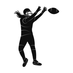 Football receiver silhouette, Promax style