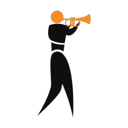 Trumpet 2 colored clipart, Motion style