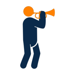 Trumpet 2 colored clipart, Round style