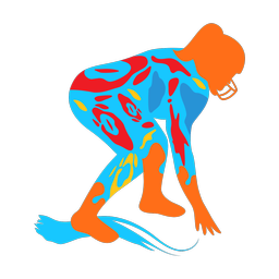 Football lineman colorful clipart, Splash style