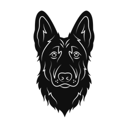German shepherd silhouette, Promax style