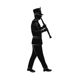 Clarinet silhouette, Promax style