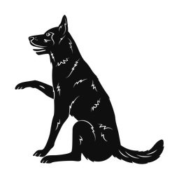 German shepherd silhouette, Promax style