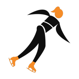 Speed skating 2 colored clipart, Motion style