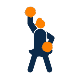 Cheerleading 2 colored clipart, Round style