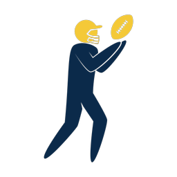 Football receiver 2 colored clipart, Strike style