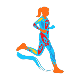 Running colorful clipart, Splash style
