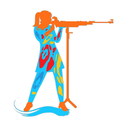 Rifle shooting colorful clipart, Splash style
