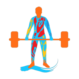 Powerlifting colorful clipart, Splash style