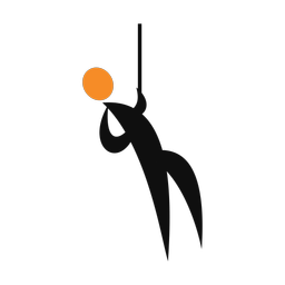 Rock climbing 2 colored clipart, Motion style