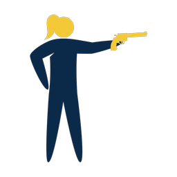 Pistol shooting 2 colored clipart, Strike style
