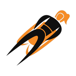 Luge 2 colored clipart, Motion style