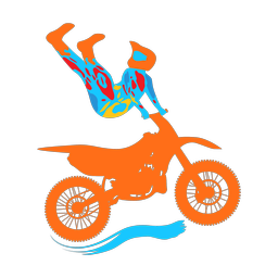 Motocross colorful clipart, Splash style