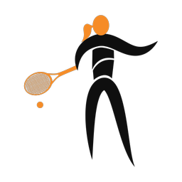 Tennis 2 colored clipart, Motion style