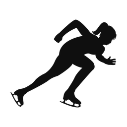 Speed skating silhouette, Classic style