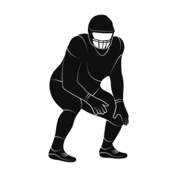Football lineman silhouette, Promax style
