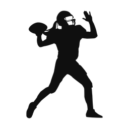 Football quarterback silhouette, Classic style